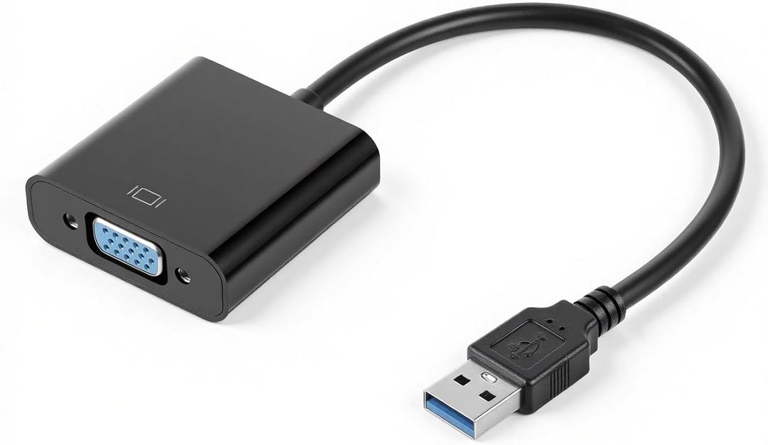 USB to VGA Adapter for Monitor, VGA to USB 3.0/2.0 Converter1080P Multi-Display Video Cable for Laptop, Desktop, HDTV, Monitor, Projector