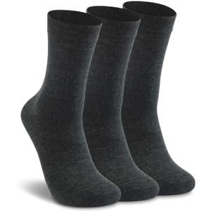 LIXIA Womens Thin Merino Wool Crew Socks Warm Breathable Winter Boot Liners Cozy Thermal Casual for Dress Trousers (One Size, 3 Pairs - Dark Grey)