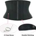 Atbuty Super Short Torso Waist Trainers Cincher Corset Tummy Shaper Slimming Latex Trimmer Girdle (Black (7'' Short Torso, 25 Steel Bones), 3XS)