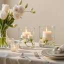 TBWIND 2Pcs Glass Cylinder Vases for Centerpieces, 6" x 4.7" Wide Mouth Flower Vase Hurricane Glass Candle Holders, Clear Vases Bulk with 2 Floral Tapes for Floating Candles Wedding Party Home Decor