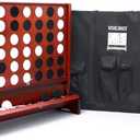 SPORT BEATS Giant Wooden 4 in a Row Game with Folding Catch Tray | Patented Wall Mountable Outdoor & Backyard Game | Includes Carry Bag, Detachable Legs
