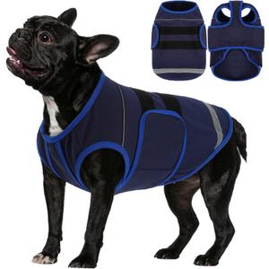 IDOMIK Dog Anxiety Vest, Adjustable Thunder Jacket for Dogs Anxiety Relief, Soft Dog Calming Shirt for Thunderstorms, Fireworks, Vet Visit & Separation - Suitable for Dogs, Blue, Small