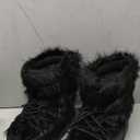 Women's Faux Fur Snow Boots for Women Warm Winter Fluffy Boots Fuzzy Comfortable Shoes (8, Black)