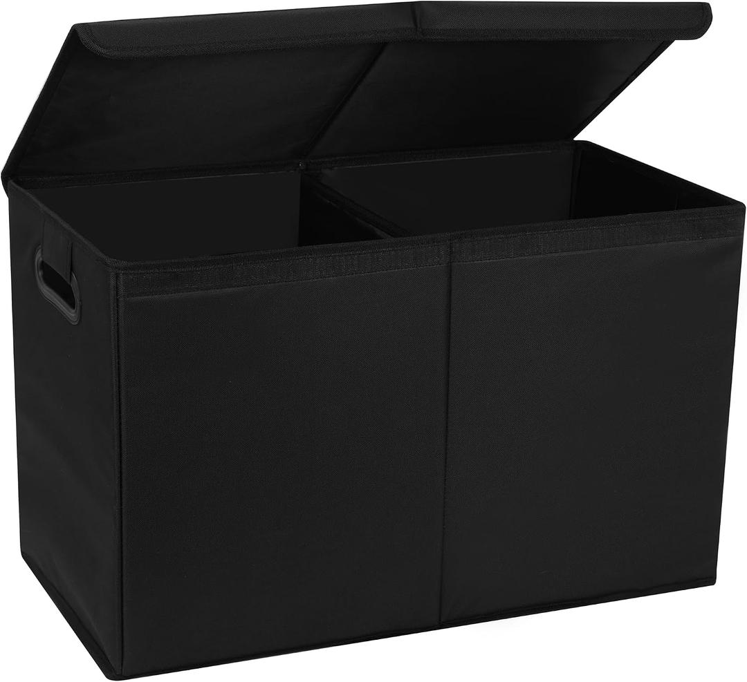 AOKJOY Car Trunk Organizer with Lid, 26x13x16 Inches, Black, 600D Oxford Cloth, Collapsible, 83 Liters, Rectangular, for SUV Truck Sedan