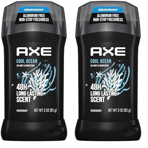 AXE Deodorant Stick for Men Cool Ocean For Long Lasting Odor Protection All Day Fresh Scent Men's Deo, Aluminum Free 3 oz (Pack of 4)