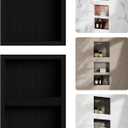 Shower Niche Insert Tile Ready 14" x 34" Recessed Wall Niche with Movable Shelf 3-Tier Bathroom Storage Plenty of Space Square Corners Sealed Waterproof, Matte Black