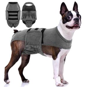 PUMYPOREITY Dog Diaper with Suspender, Escape-Proof Anti-Harassment Garment for Heat Cycle, Incontinence, Puppy Training, Senior Dog, M, Grey