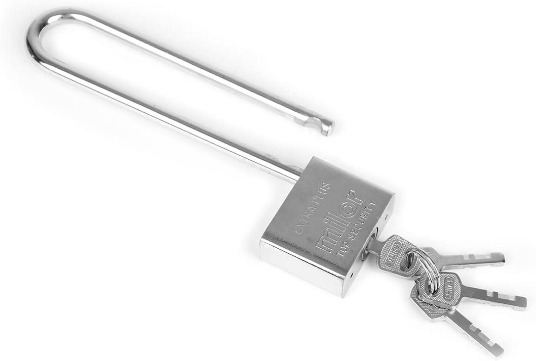 Long Shackle Security Padlock with Extended Handle for Indoor and Outdoor Use, Wardrobe Door Handles, Household Storage Cabinets U-Shaped Locks