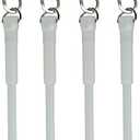 Generic Metal Drapery Curtain Wand Pull Rod w/Swivel Snap & Handle White (4 Pack - 30"")