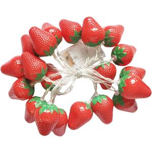 3M 20LED Fruit Strawberry String Lights Battery Powered Indoor Outdoor Lighting Lamp for Wedding Home Birthday Garden Yard Patio Party Christmas Tree Cute Decorations