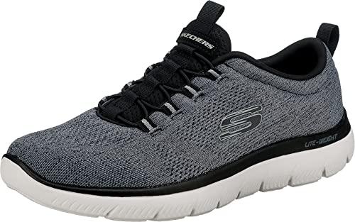 Skechers mens Skechers Men's Summits Louvin Loafer, Black/White, 10 Wide US