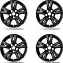 17 Inch Black Wheel Skins Compatible with 2010-2017 Chevrolet Equinox, Fits OEM 17" Factory 5 Double-Spoke Alloy Wheels #23406147, OEM Style Snap-On Wheel Covers 4-Pack