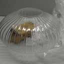 YSHomeStunn 10" Mid Century Modern Pendant Light 2 Pack Clear Vintage Pendant Lights Kitchen Island Ribbed Glass Pendant Light Adjustable Hanging Pendant Light for Dining Room Bedroom (Bulb Included)