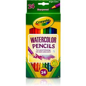 Crayola Watercolor Colored Pencils (24ct), Watercolor Paint Alternative, Watercolor Pencil Set for Kids, Art Supplies, Gift for Kids, 3+ (1 Count (Pack of 1))