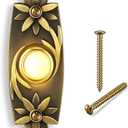 Dreyoo Lighted Metal Doorbell Push Button, Universal Garage Door Opener Switch with LED Light Compatible with Most Wire Doorbell Chimes, Transformer, Ringers, Property in Copyright (Flower Style)