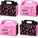 Pasimy 48 Pieces Breast Cancer Awareness Gift Boxes Pink Ribbon Favor Boxes Faith Hope Cure Goodie Candy Treat Boxes for Women Girls Breast Cancer Awareness Gifts Public Charity Supplies