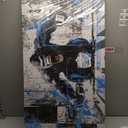 JEAWA Large Canvas Wall Art, Funny Angry Gorilla Abstract City Street Graffiti Pop Paintings Black and White Modern Picture for Living Room Bedroom Men Teenage Study Home Office Decor 24x48 IN