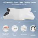 Cervical Neck CPAP Pillow for Side, Stomach, Back Sleepers to Neck Pain Relief - Ergonomic Adjustable Height Memory Foam Pillow for Neck Support - Include CPAP Hose Holder-Keep The Hose Off The Floor