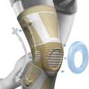 NEENCA Professional Knee Brace for Pain Relief, Medical Knee Compression Sleeve, Knee Support with Horizontal Knit Tech for Meniscus Tear, ACL, Arthritis, Joint Pain, Runner, Workout- FSA/HSA APPROVED (Large, Upgraded Version - Skin)