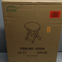 Vlush Solid Wood Folding Stool, Rubberwood Portable Chair with Handle, Sturdy Semi-Circular Folding Stool Chair for Dorm Room, Living Room, Kitchen, Bedroom, Dresser and Outdoor Dining Fishing. Brown