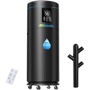 Hiswelle Large Humidifiers for Bedroom, 4.5 Gal Cool Mist Humidifier for Large Room Whole House with Remote Control, 800mL/h Output, 48H Runtime, Auto Humidistat, Wheels, Timer, Essential Oil Tray