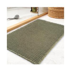 Waffle Bath Mat Rug, Super Absorbent Non Slip Bath Mats for Bathroom Mat Ultra Soft Bathmat Machine Washable Bathroom Rugs with Tassels, Bath Rugs Beside Tub, 18" x 30"