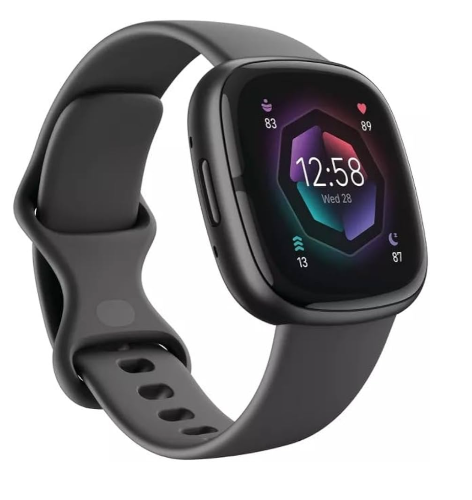 Fitbit Sense 2 Advanced Health and Fitness Smartwatch with Tools to Manage Stress and Sleep, ECG App, SpO2, 24/7 Heart Rate and GPS, Shadow Grey/Graphite, One Size (S & L Bands Included)