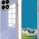 Compatible with Honor X8a Case Silicone Pink, Plating for Honor X8a Phone Case Shockproof Thin and Soft Cover (Smoky Purple) (blue)