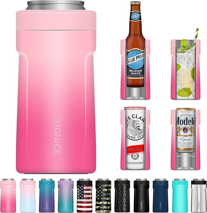 Universal 12 oz Can & Bottle Insulator - Stainless Steel, Sakura