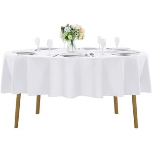 70 inch Round Tablecloth Washable Polyester Table Cloth Decorative Table Cover for Wedding Party Dining Banquet70 inch,White