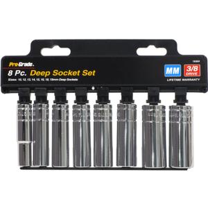 Pro-Grade Tools 8 PC. 3/8" DR. METRIC SOCKET SET W/RAIL,19304
