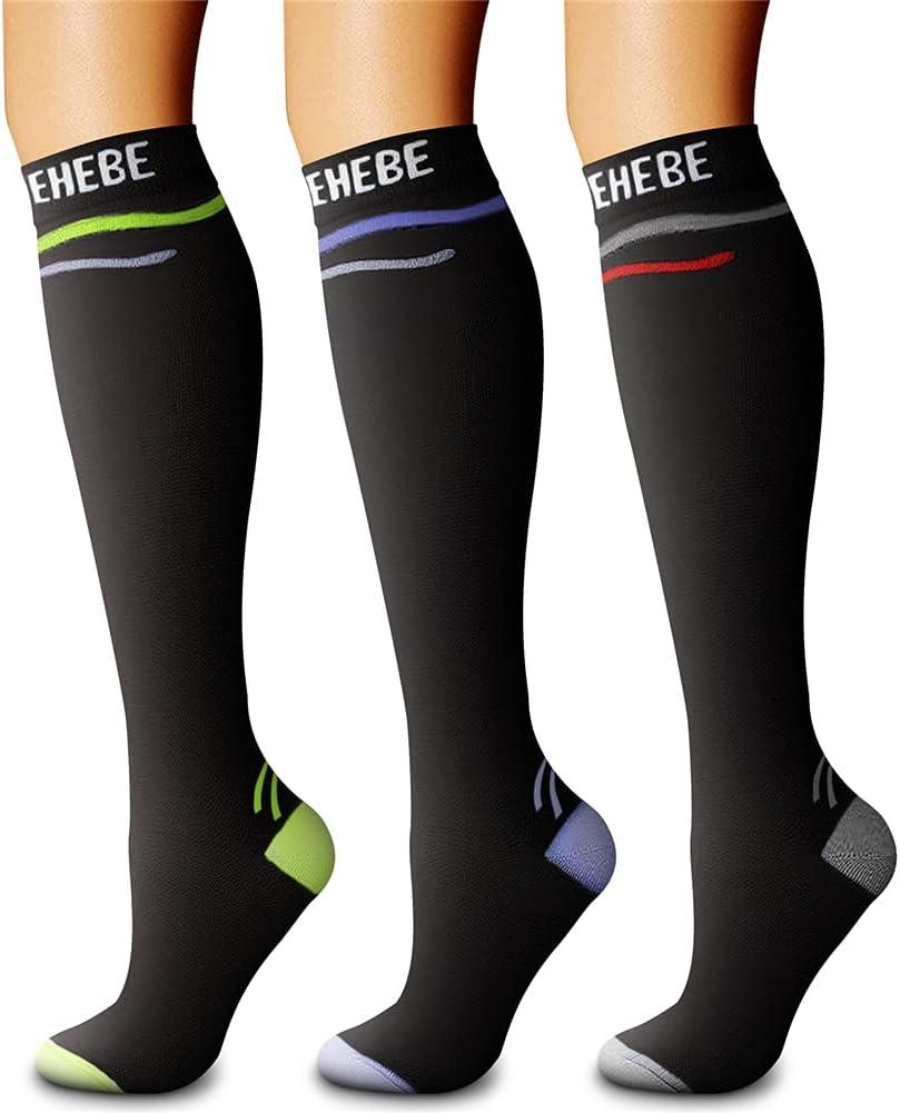 CHARMKING Compression Socks for Women & Men Circulation (3 Pairs) 15-20 mmHg is Best Athletic for Running, Flight Travel, Support, Cycling, Pregnant - Boost Performance, Durability (S/ M, Multi 18)