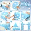Bucherry 9 Pcs Wonderland Cardboard Castle Playhouse Large Winter Snowflake Party Decorations Princess Castle 43 x 51 Winter Party Decoration Box Snowflake Cardboard Fort for Kid Girl Birthday Gift