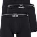 BOSS Men's Classic Cotton 3 Pack Boxer Briefs (Medium, Black)