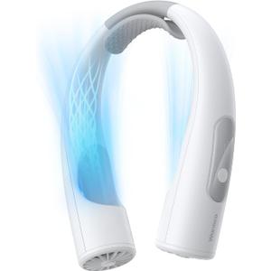 Warmco 10000mAh Portable Neck Fan - Rechargeable, 4-Speed, 360 All - Around Cooling, 24H Long - Lasting Runtime, Hands - Free Wearable Fan for Hot Weather, Travel,Office & Camping (Men & Women) (White)