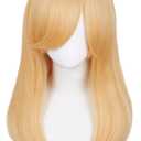 LABEAUT Orange Medium Long Cosplay Wig with Bangs for Women Men,19.7 Inch Straight Synthetic Wig,Natural Looking,Soft & Lightweight,Heat Resistant,Easy to Style for Daily Wear,Party & Cosplay