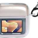 Case Compatible with JBL Tour Pro 3, Soft Silicone Shockproof Protective Cover with Carabiner Accessories (Clear)