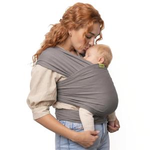 Boba Baby Wrap Carrier Original Baby Sling Carrier for Newborns (735 lbs), Soft, Secure, Hands-Free & Ergonomic, Ideal for Comfortable Bonding, New Parents (Grey)