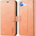 TUCCH Case Wallet for iPhone 16e, Protective [TPU Shockproof Inner Shell], Kickstand PU Leather RFID Blocking [4 Card Holder] Magnetic Closure Cover Compatible with iPhone 16e 5G, Peachy Pink