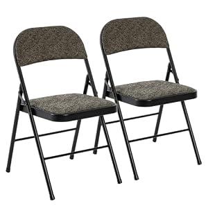 DUMOS Padded Folding Chairs 2 Pack, Dining Patio Chairs, Outdoor Home