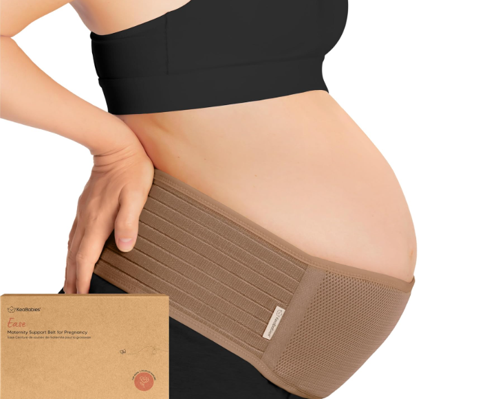 KeaBabies Maternity Belly Bands for Pregnant Women - Soft & Breathable Pregnancy Belly Support Band, Adjustable Maternity Belt for Back, Pelvic Support, Comfortable, Easy to Use (Warm Tan, M/L)