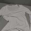 Roselux Womens Long Sleeve Scoop Neck Ribbed Knit Fitted Casual Tops Tee Slim Basic Shirts (Large, White)