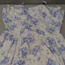 Floerns Women's Floral Halter Ruffle Tiered Cute Summer Mini Dress Milkmaid Vacation Sundress Blue and White, Medium