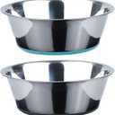 PEGGY11 Deep Stainless Steel Anti-Slip Dog Bowls - 2-Pack, 3 Cups