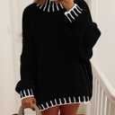 PRETTYGARDEN Women's 2026 Fall Oversized Pullover Sweaters Long Sleeve Mock Neck Chunky Knit Jumper Tops Winter Clothing (XL)