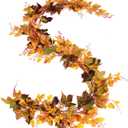 DearHouse 2 Pack Maple Leaf Vine Garland, 6.5 Ft/Piece Artificial Autumn Foliage Thanksgiving Decor for Home Wedding Fireplace Party Christmas