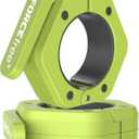 Barbell Clips (Pair), Barbell Clamps, Quick Release Olympic Barbell Clamps with Anti Slip TPR Grip, Barbell Collars for Secure Weightlifting & Powerlifting (Black) (MAG, Green)