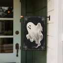 Halloween House Flag 28x40 Inch Spooky Ghost Black Garden Flags for Outside Scary Halloween Holiday Theme Decor Seasonal Outdoor Farmhouse Porch Yard Decoration