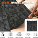 Commercial Carpet Tiles 24"x24" 18 PCS (72 Sq Ft) Heavy Duty Carpet Squares with Non-Slip Backing, Modular Floor Tiles for Office, Basement, Home (Dark Gray)