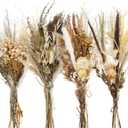 Layhit 4 Pack Large Size Boho Dried Flower Bouquet 15-17 Inch Wedding Handmade Dry Flowers for Vase Crafts DIY Photo Boutonniere for Men Floral Plant for Bridesmaid Gift Birthday Decor(Classic)